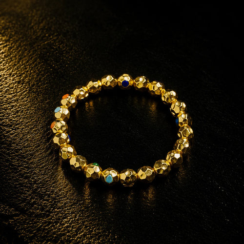Golden Orbit Gemstone Bracelet