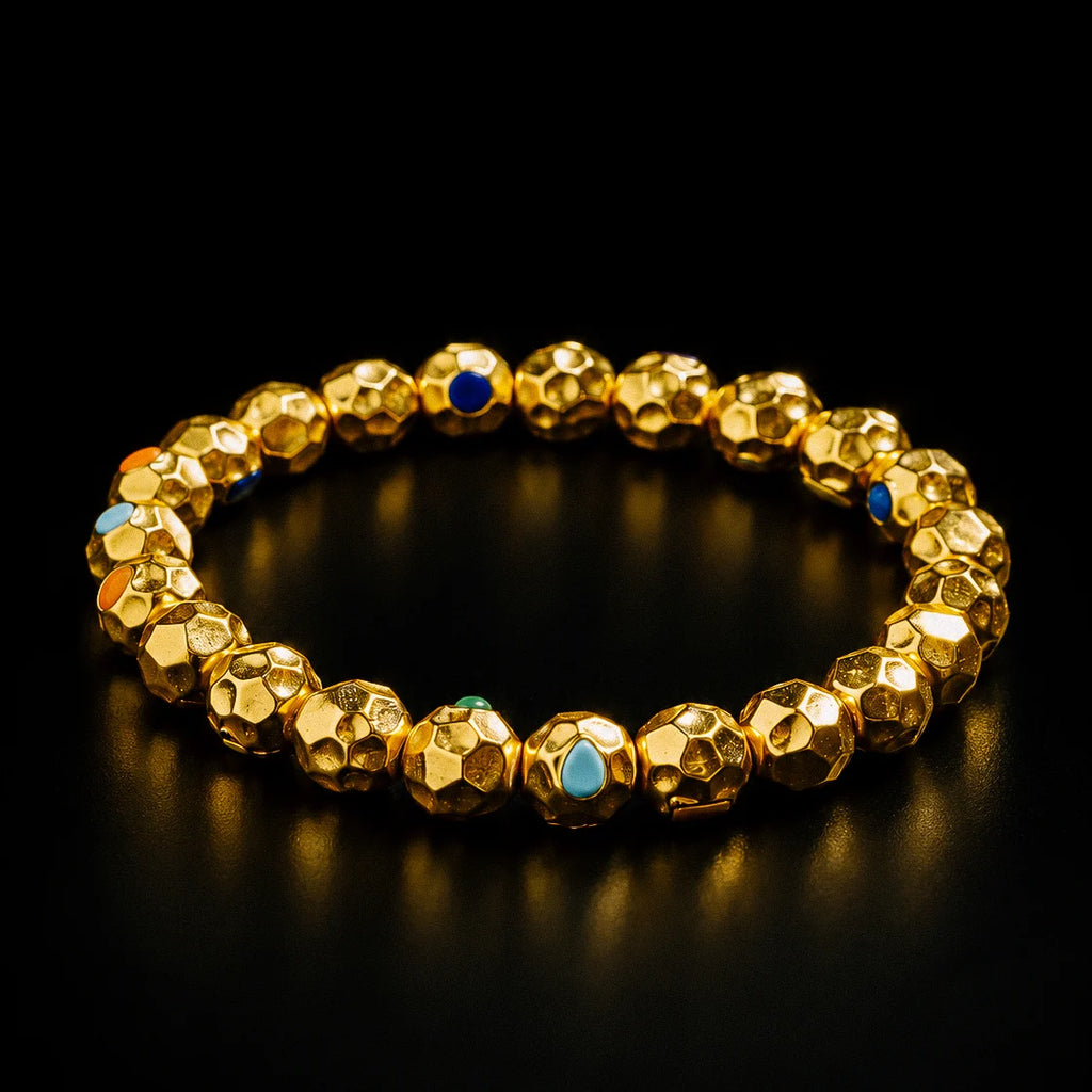 Golden Orbit Gemstone Bracelet