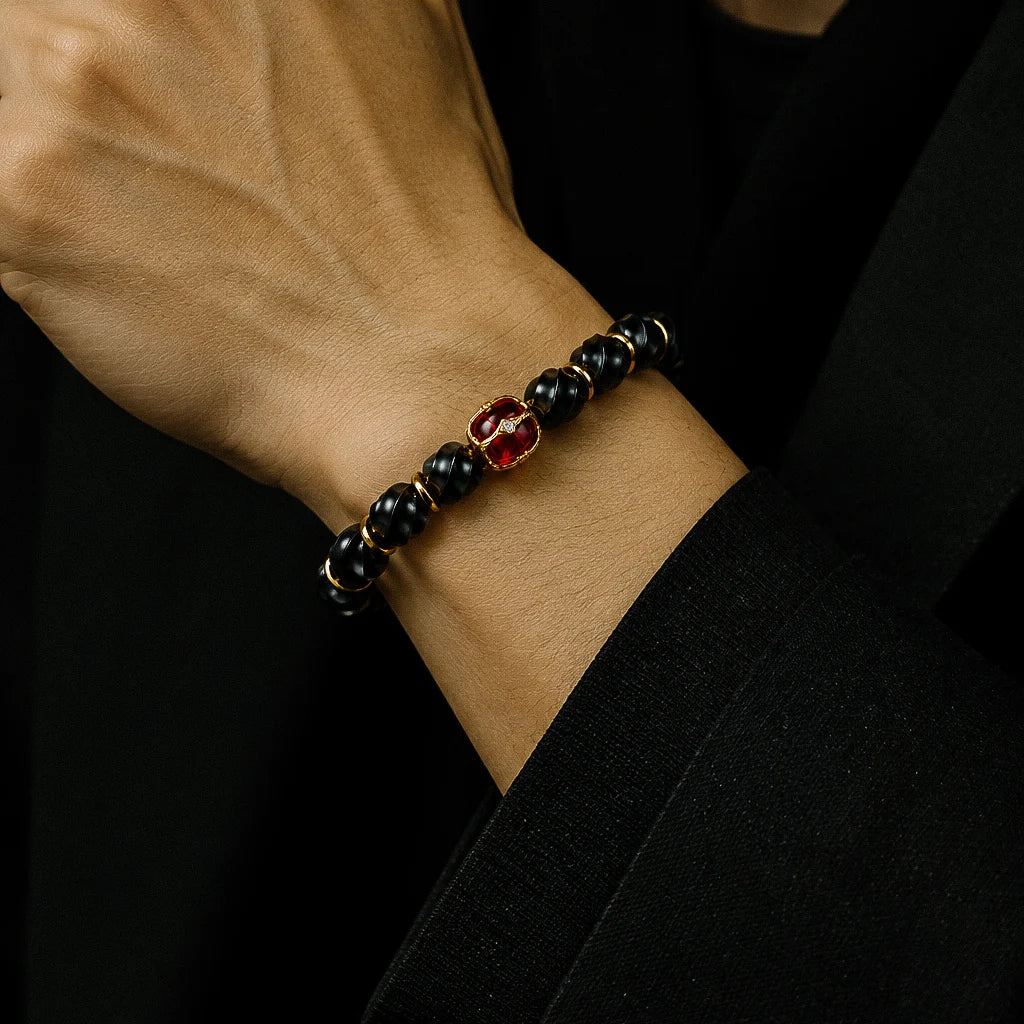 Noir Sentinel Black Agate Bracelet
