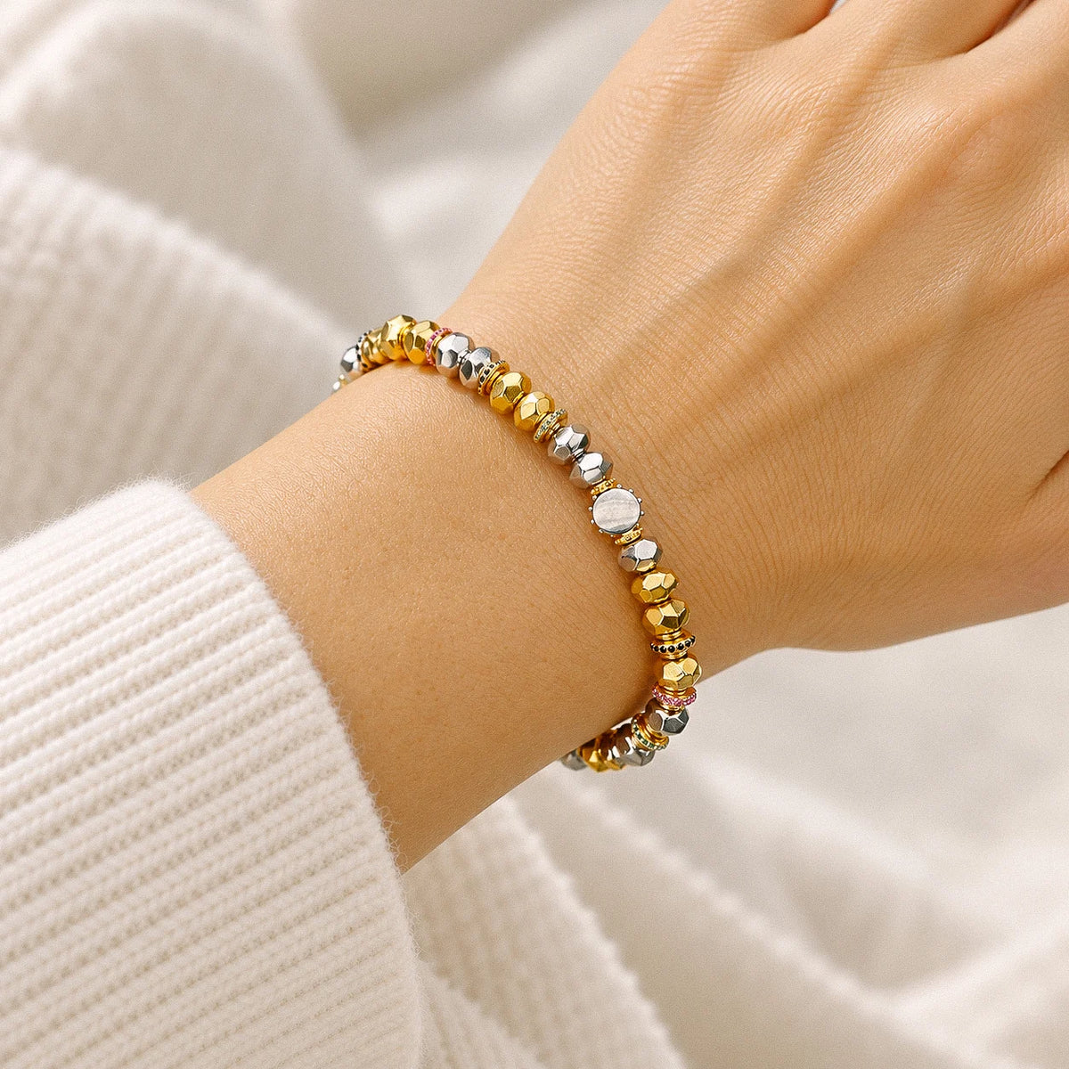 Starlight Faceted Silver Bracelet