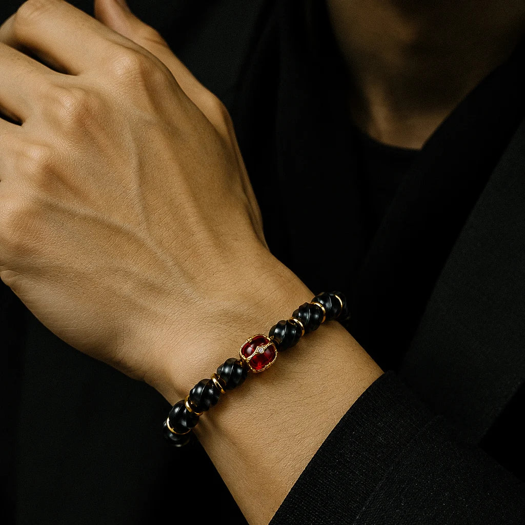 Noir Sentinel Black Agate Bracelet