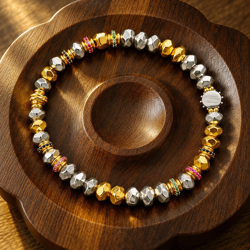 Starlight Faceted Silver Bracelet