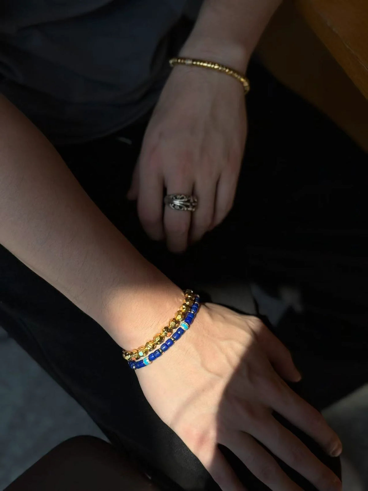 Golden Orbit Gemstone Bracelet
